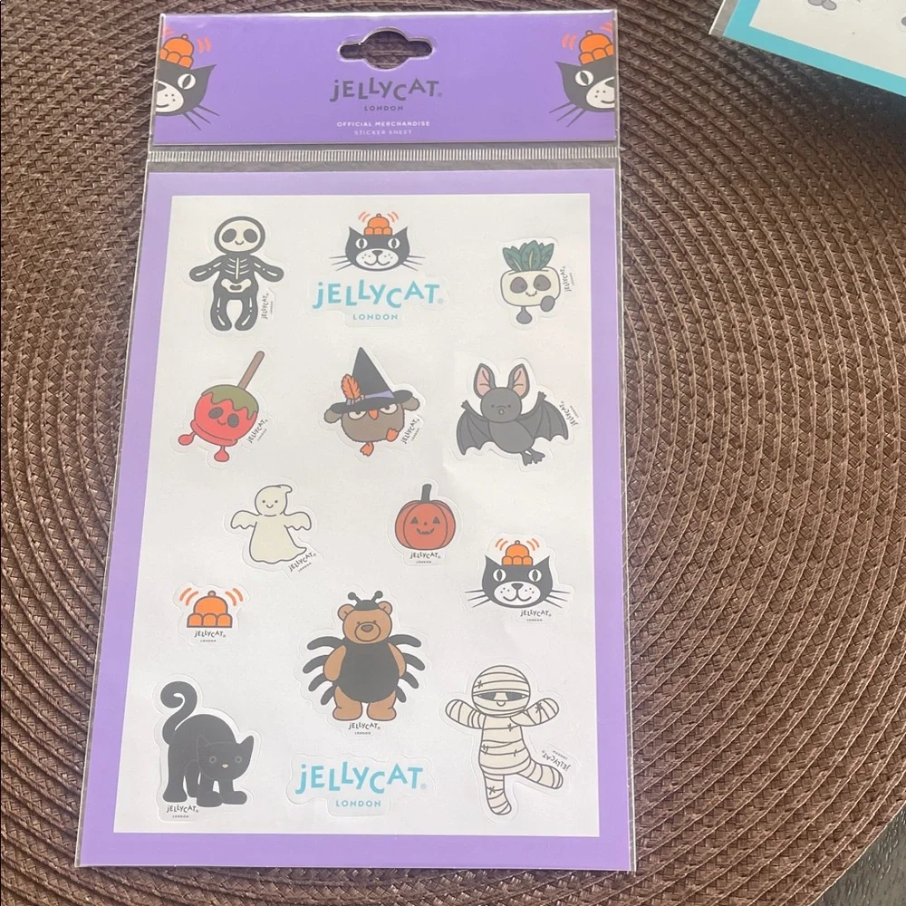 Jellycat Purple, Black & Orange Halloween Sticker Sheet